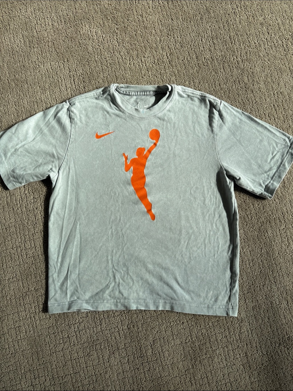 Nike Light Gray T‑Shirt with Orange Basketball Graphic